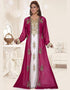 V neck Jacket Style embroidered kaftan